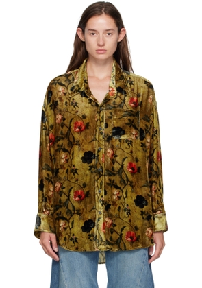 R13 Yellow Drop Neck Shirt