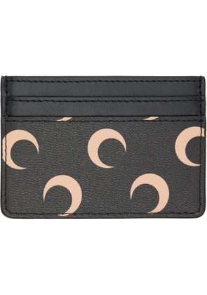 Marine Serre Black Screen Print Leather Card Holder