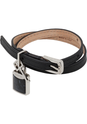 TOM FORD Black Leather & Stone Bracelet