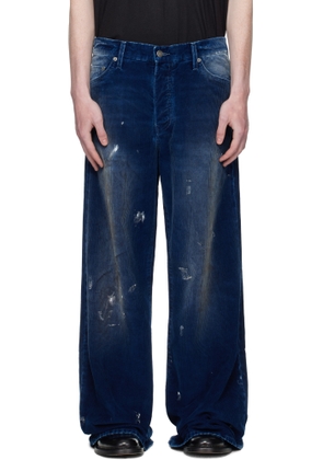 COÛT DE LA LIBERTÉ Blue Victor Indigo Cord Wide Leg Jeans