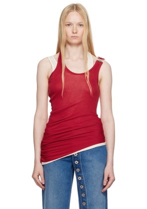 Jean Paul Gaultier Red 'The Draped Double' Tank Top
