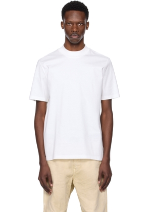 Hugo White Slim-Fit Stand Collar T-shirt