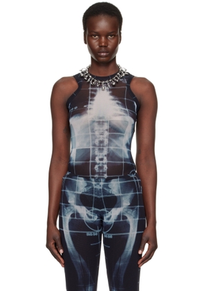 Jean Paul Gaultier Black & Blue 'The Squeletor' Bodysuit