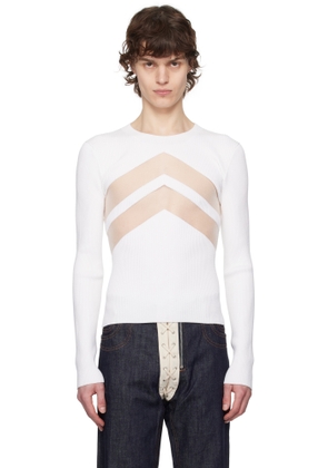 Jean Paul Gaultier White 'The Chevrons' Sweater