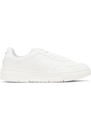 Hugo White Faux-Leather Zigzag Detailing Sneakers