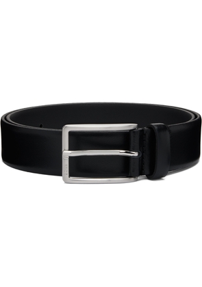 BOSS Black Smooth-Leather Logo-Engraved Belt