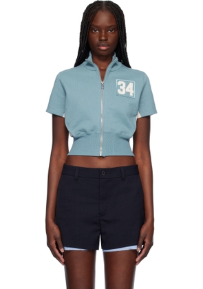 AMBUSH Blue Cropped Zip Top