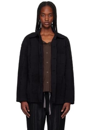 NEEDLES Black Coverall Ripstop Cut Jacquard Jacket