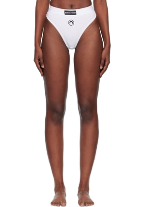 Marine Serre White Moon Logo Stretched Jersey High-Waist Briefs