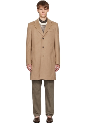 BOSS Beige Regular-Fit Wool & Cashmere Coat