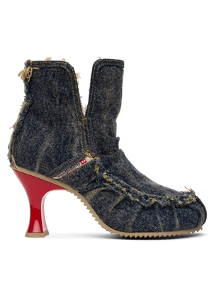 Diesel Blue D-Woodstock Ab Heel Boots