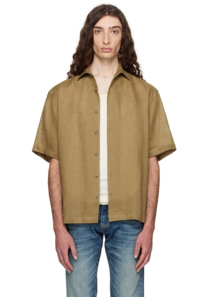 BOSS Khaki BECKHAM Edition Relaxed-Fit Linen Shirt