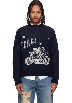 Carne Bollente Navy 'Ménage à Trois Oh La La' Sweater