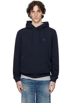 BOSS Navy Regular-Fit Logo Patch Hoodie