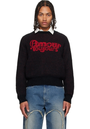 Carne Bollente Black & Red Fuzzy Love Sweater