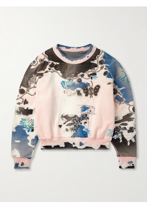 PROLETA RE ART - Embellished Embroidered Printed Cotton-Jersey Sweatshirt - Men - Multi - L