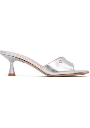 Gianvito Rossi Silver Ascent 55 Mules