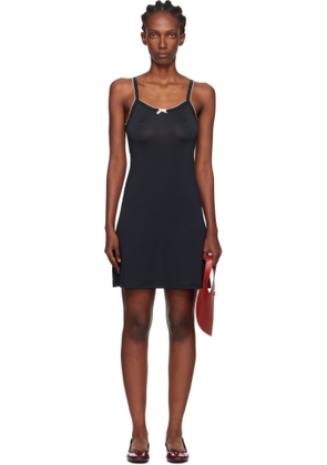 Caro Editions Black Jersey Slip Minidress