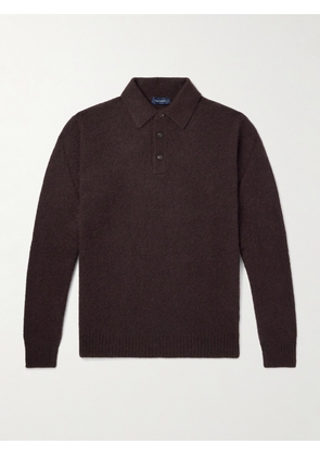 Thom Sweeney - Brushed Cashmere-Blend Polo Shirt - Men - Brown - S