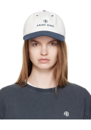 ANINE BING Off-White & Navy Jeremy Cap