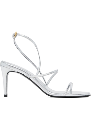 KHAITE Silver Loop Heeled Sandals