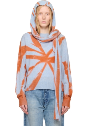 The Elder Statesman Blue & Orange Mythic Wrap Hood