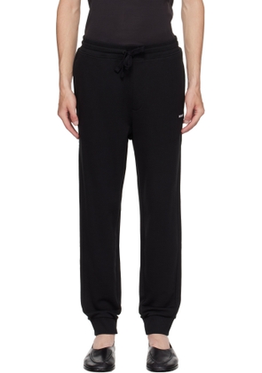 Hugo Black Cuffed Logo Print Sweatpants