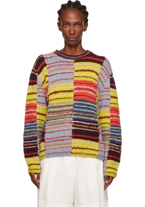 The Elder Statesman Multicolor Patchwork Scrap Crew Sweater