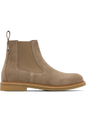 BOSS Beige Elasticated Panels Chelsea Boots
