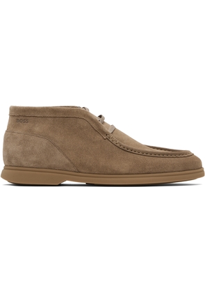 BOSS Beige Stitching Details Desert Boots