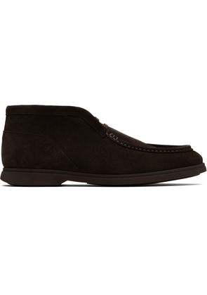 BOSS Black Stitching Details Suede Desert Boots