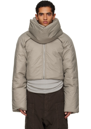 Rick Owens DRKSHDW Taupe Concordians Convertible Cropped Jacket