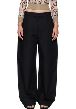 Acne Studios Black Tailored Satin Trousers
