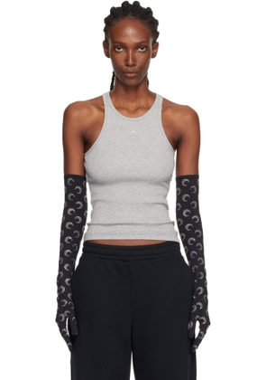 Marine Serre Gray Moon Logo Ribbed Jersey Tank Top