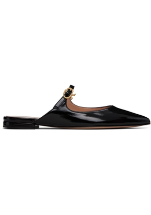 Gianvito Rossi Black Ribbon Jane Slide Loafers