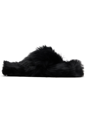 Acne Studios Black Shearling Sandals