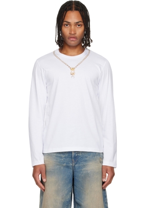 Marine Serre White Trompe L'Œil Jewelry Jersey LS T-Shirt