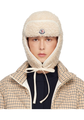 Moncler White Teddy Reversible Hat