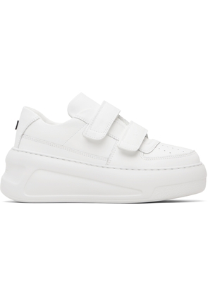 Acne Studios White Velcro Strap Platform Sneakers