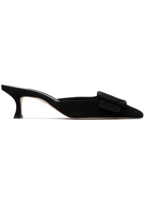 Manolo Blahnik Black Maysale Heeled Sandals