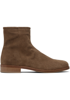 Common Projects Tan Suede Zipper Boots