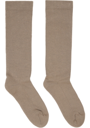 Rick Owens DRKSHDW Taupe Concordians Pentagram Knee High Socks