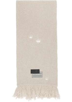 MM6 Maison Margiela Beige Wool Scarf