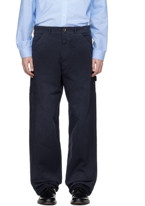 Maison Margiela Navy Herringbone Trousers