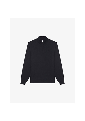 Mens Reiss Blackhall Funnel-Neck Merino-Wool Jumper