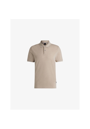 Mens Boss Logo-Embroidered Short-Sleeve Cotton Polo Shirt