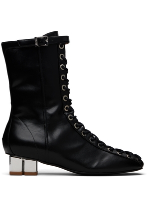 GANNI Black Lace-Up Ankle Boots