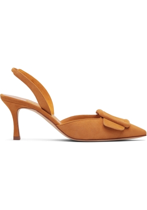 Manolo Blahnik Tan Maysli Heels