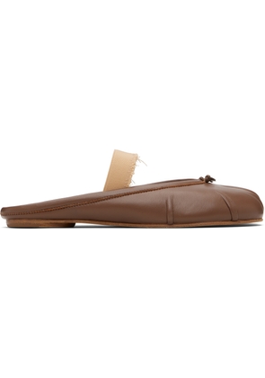 Maison Margiela Beige Tabi Elastic Band Mule Flats
