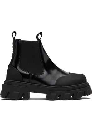 GANNI Black Cleated Low Chelsea Boots